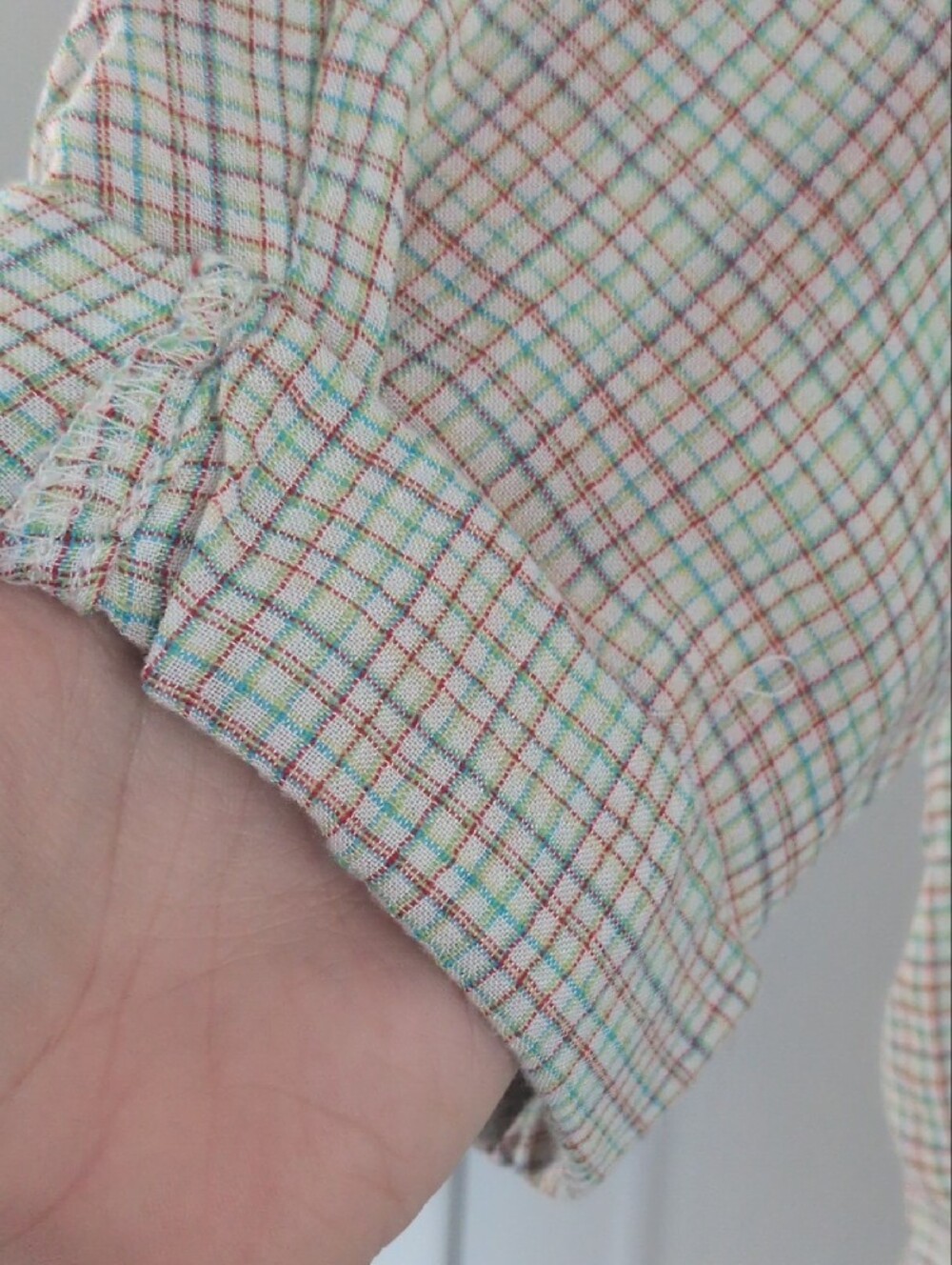 We The Free Neutral Multi-Color Plaid Button Front Shirt - Picture 6 of 8